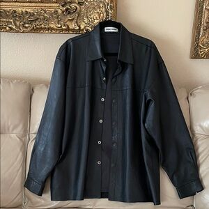 Neiman Marcus Claude Lamont Shirt Style Leather Jacket XL